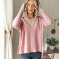 Mia Waffle Knit Long Sleeve In Pink