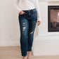 Mid-Rise Destroyed Relaxed Fit Jeans