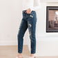 Mid-Rise Destroyed Relaxed Fit Jeans