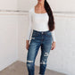 Judy Blue Mid-Rise Thermal Boyfriend Jeans