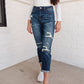 Judy Blue Mid-Rise Thermal Boyfriend Jeans