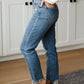 Judy Blue Midrise Destructed Hem Slim Fit