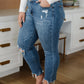 Judy Blue Midrise Destructed Hem Slim Fit