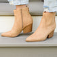 Mighty Fine Faux Leather Ankle Boots In Toffee