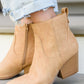 Mighty Fine Faux Leather Ankle Boots In Toffee