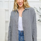 Mixed Houndstooth Button Up Top