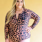 Montego Animal Print Zip Up Long Sleeve Swimsuit