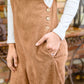 More Than Friends Corduroy Jumpsuit In Camel