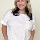 Cropped T-Shirt with Sequin Pocket and Tie Front