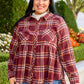 Music In Me Plaid Button Up In Burgundy