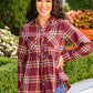 Music In Me Plaid Button Up In Burgundy