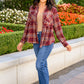 Music In Me Plaid Button Up In Burgundy