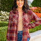 Music In Me Plaid Button Up In Burgundy