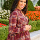 Music In Me Plaid Button Up In Burgundy