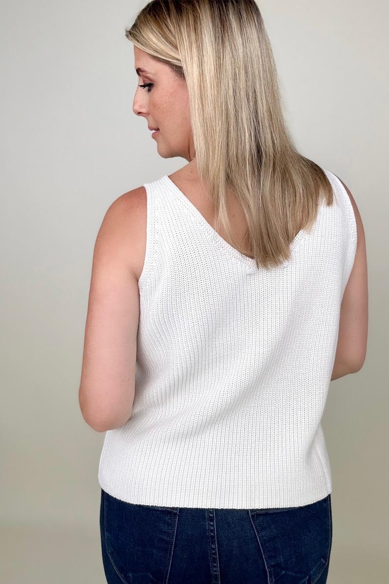 V-Neck Ivory Knit Tank Top