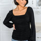 My Heart Is Yours Gathered Long Sleeve Top In Black