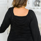 My Heart Is Yours Gathered Long Sleeve Top In Black