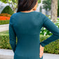 My Own Way V Neck Ribbed Top In Pine