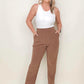 Cropped Pull on Dress Pants with Pockets