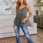 Never Not Loving V-Neck Cami in Gray Green