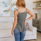 Never Not Loving V-Neck Cami in Gray Green