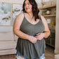 Never Not Loving V-Neck Cami in Gray Green