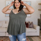 Never Not Loving V-Neck Cami in Gray Green