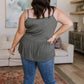 Never Not Loving V-Neck Cami in Gray Green