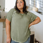 New Edition Mineral Wash T Shirt in Olive