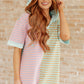 New Light Color Block Striped Hoodie