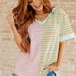 New Light Color Block Striped Hoodie