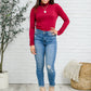Nivia Draped Turtle Neck Tunic in Burgundy
