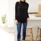 Nivia Draped Turtle Neck Tunic in Black