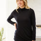 Nivia Draped Turtle Neck Tunic in Black
