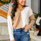 No Better Place Color Block Long Sleeve V-Neck Top