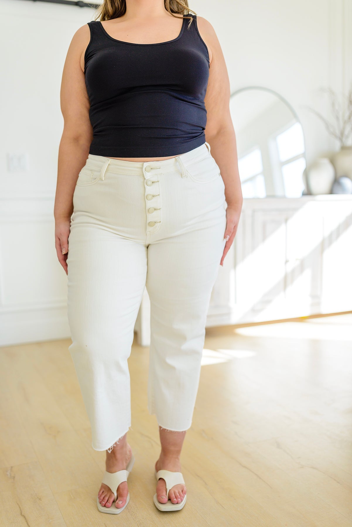 RESTOCK Judy Blue Wide Leg Cropped Jeans