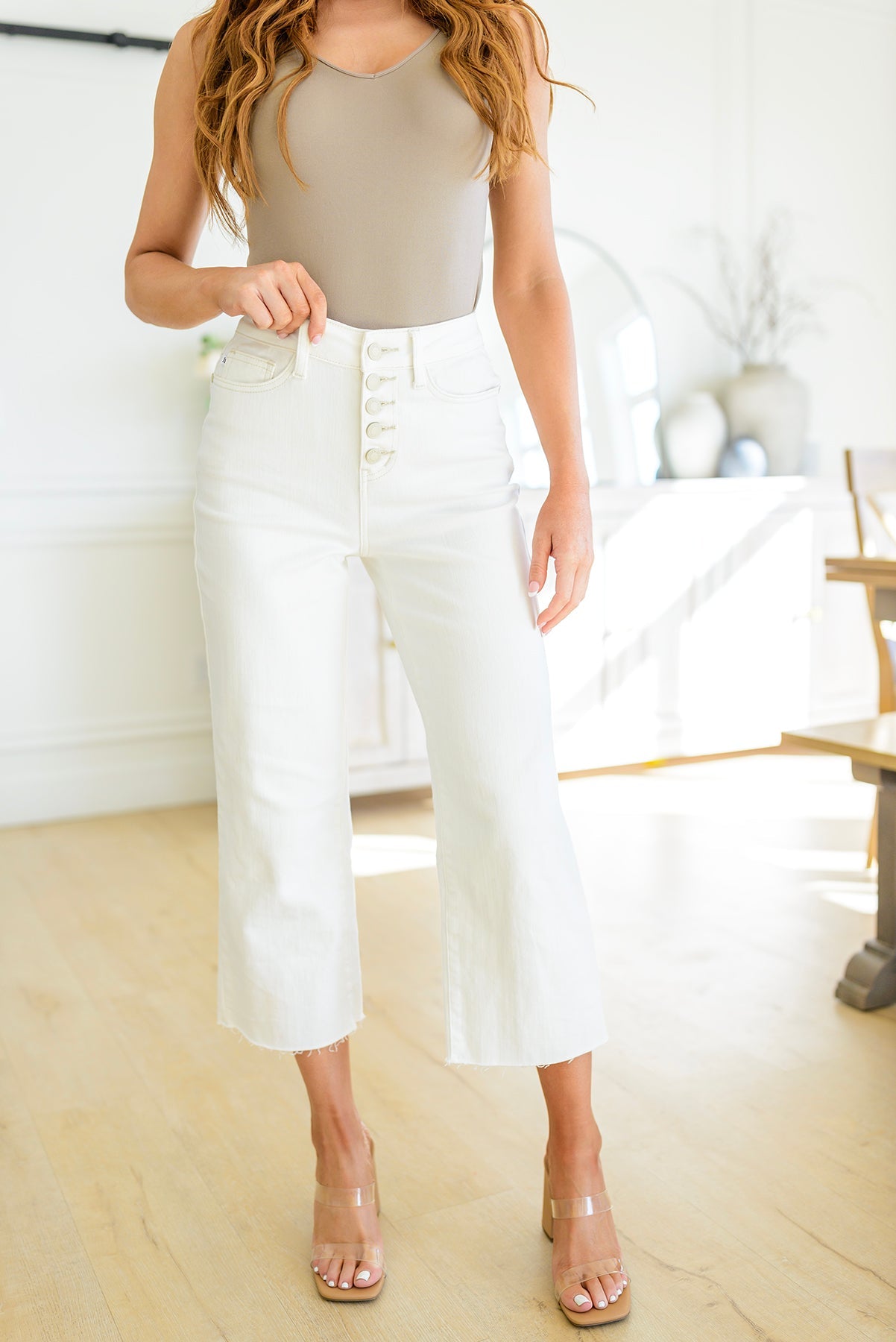 RESTOCK Judy Blue Wide Leg Cropped Jeans