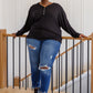 Nothing Better Rib Knit Pullover Top In Black