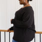 Nothing Better Rib Knit Pullover Top In Black