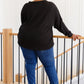 Nothing Better Rib Knit Pullover Top In Black