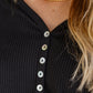 Nothing Better Rib Knit Pullover Top In Black