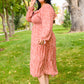 Now Is Your Chance Floral Midi Dress In Rust