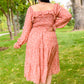 Now Is Your Chance Floral Midi Dress In Rust