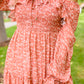 Now Is Your Chance Floral Midi Dress In Rust