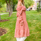 Now Is Your Chance Floral Midi Dress In Rust