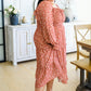 Now Is Your Chance Floral Midi Dress In Rust