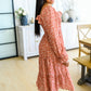 Now Is Your Chance Floral Midi Dress In Rust