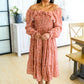 Now Is Your Chance Floral Midi Dress In Rust