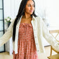 Now Is Your Chance Floral Midi Dress In Rust