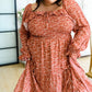 Now Is Your Chance Floral Midi Dress In Rust